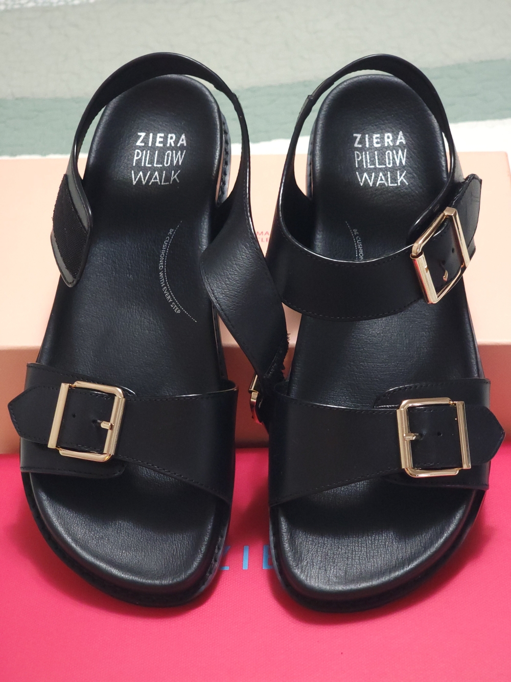 Pillow Walk Black Buckle Sandals - Picture 3 of 5